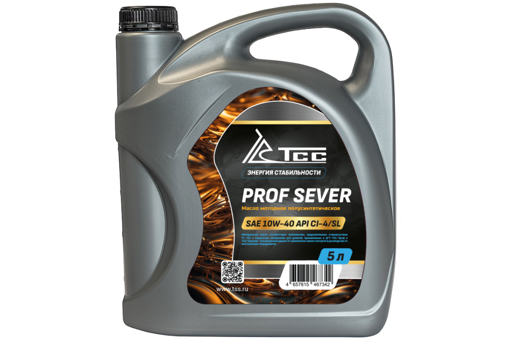 Масло моторное полусинтетическое ТСС Проф Север SAE 10W40 API CI-4/SL канистра 5л/Motor oil 5liter can 046945